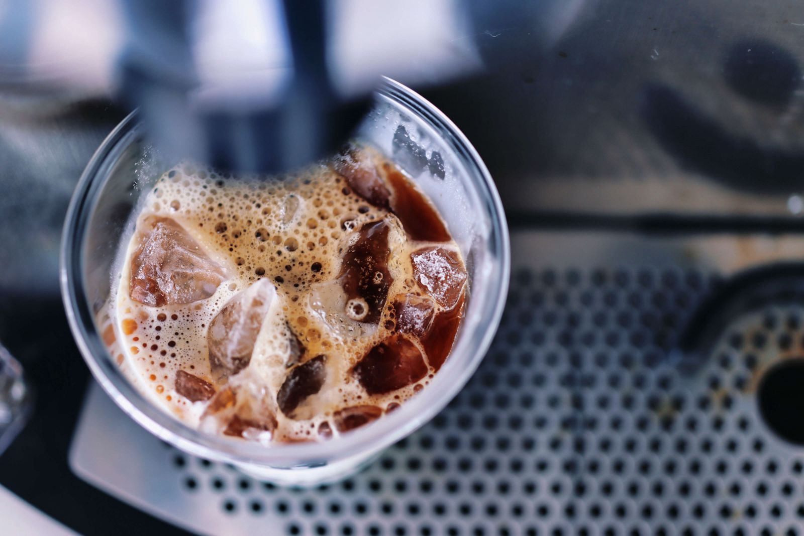 Iced coffee image in a plastic cup stock photo