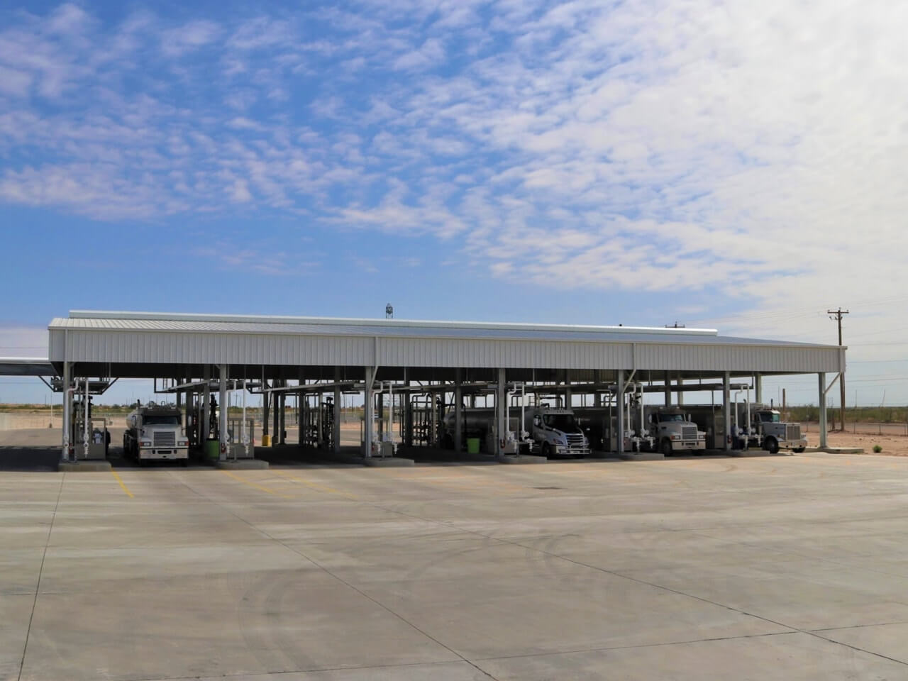 Fuel trucks at fuel terminal